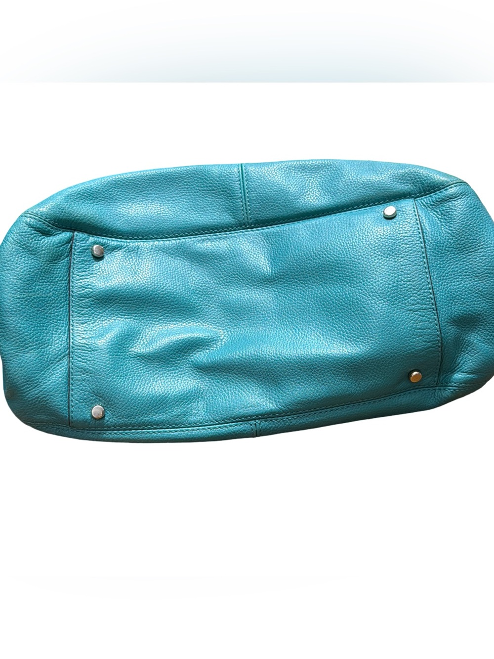 Kate Spade โข Stevie Leather Hobo Shoulder Bag Turquoise Blue Tassels - Picture 4 of 15